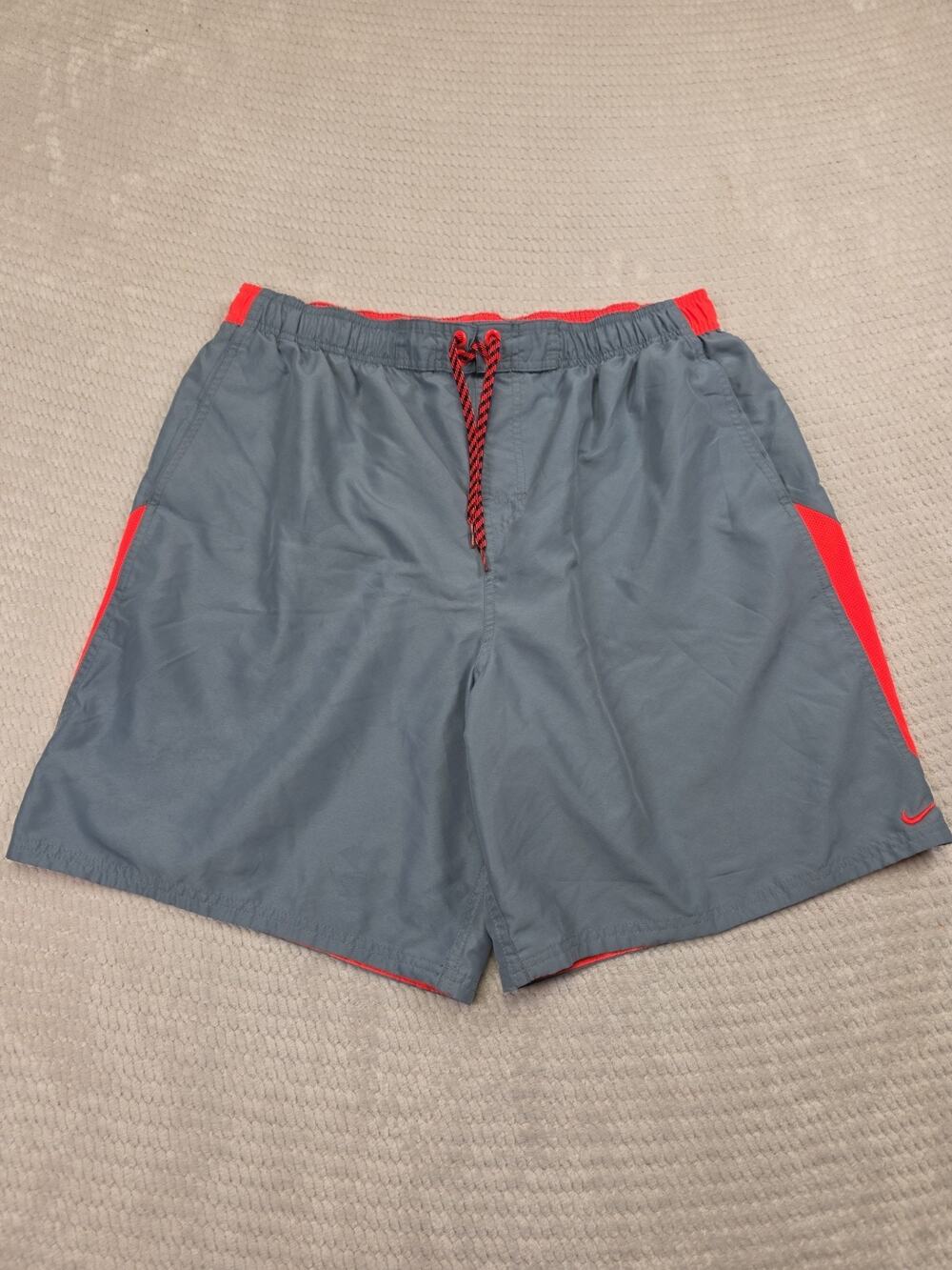 Nike Swim Suit Mens 2X Gray Orange Swim Board Surf Shorts